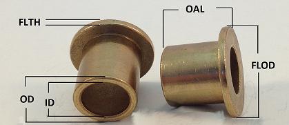 Flange OD Height 1" 8 Caster Bushings Oil Impregnated  Size: ID 1" OD 1-1/4" 