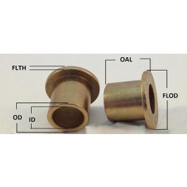 Height 1" Flange OD 8 Caster Bushings Oil Impregnated  Size: ID 1" OD 1-1/4" 