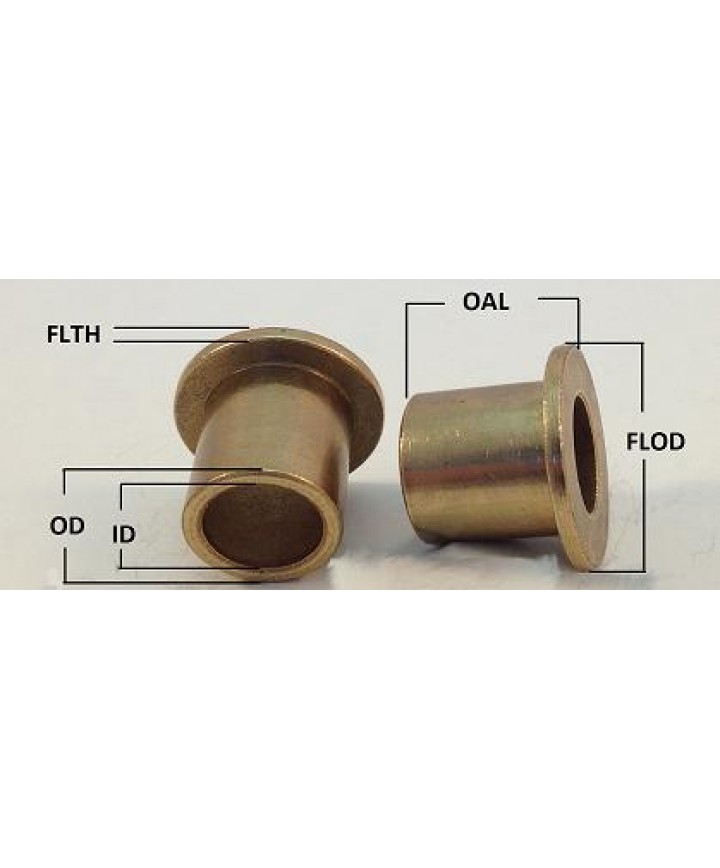 Length x 9/16 in Flange Thickness ID x 0.44 in Genuine Oilite OD x 0.375 in Flange Diameter x 1/16 in Sintered Bronze Flanged Sleeve Bearings 0.3125 in SAE 841 