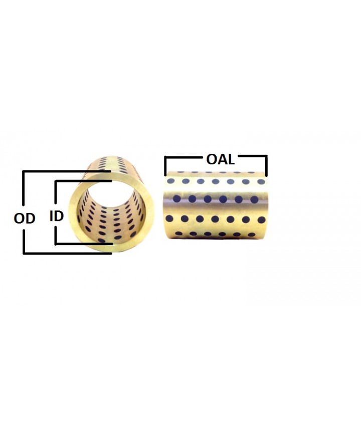 HB8010080 Metric Graphite Plugged Sleeve 80 ID x 100 OD x 80 OAL
