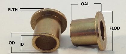 SAE 841 Genuine Oilite Sintered Bronze Metric Flanged Sleeve Bearings 18 mm OD x 18 mm Length x 26 mm Flange Thickness ID x 22 mm Flange Diameter x 2 mm
