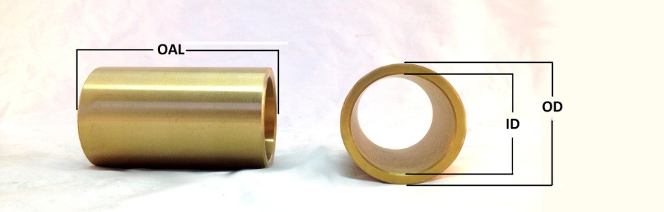Sintered Bronze Sleeve Bearing 1.627 in Length OD x 1.25 in ID x 1.879 in Genuine Oilite SAE 841