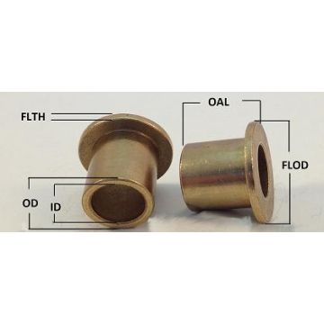 FF-435-1 | Oil Impregnated Bronze Flanged | 1/4 ID x 7/16 OD x 1/2 OAL x 1/2 FLO