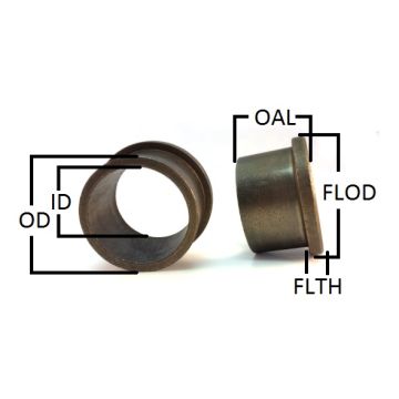 BBEF202424 | BB-16 Sintered Iron/Copper Flanged | 1-1/4 ID x 1-1/2 OD x 1-1/2 OA