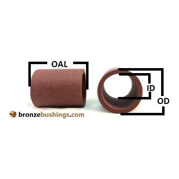 BJ4S020403 0.125 IN ID x 0.25 IN OD x 0.375 IN OAL BJ4 PTFE Sleeve Bushing