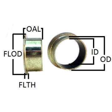 LBF 3512 35 mm ID x 39 mm OD x 12 mm OAL x 49 mm FLOD x 2 mm FLTH